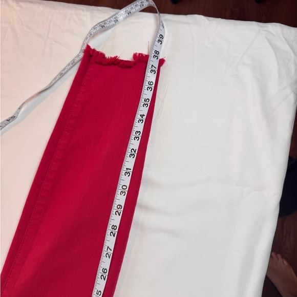 ❤️ 7 For All Mankind Red Skinny Jeans – Women’s Size-29 Frayed Hem Stretch Denim - Picture 7 of 8